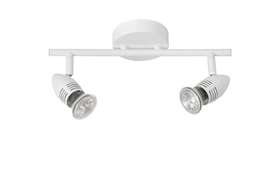 Lucide CARO-LED - Spot plafond - LED - GU10 - 2x5W 2700K - Blanc - éteint
